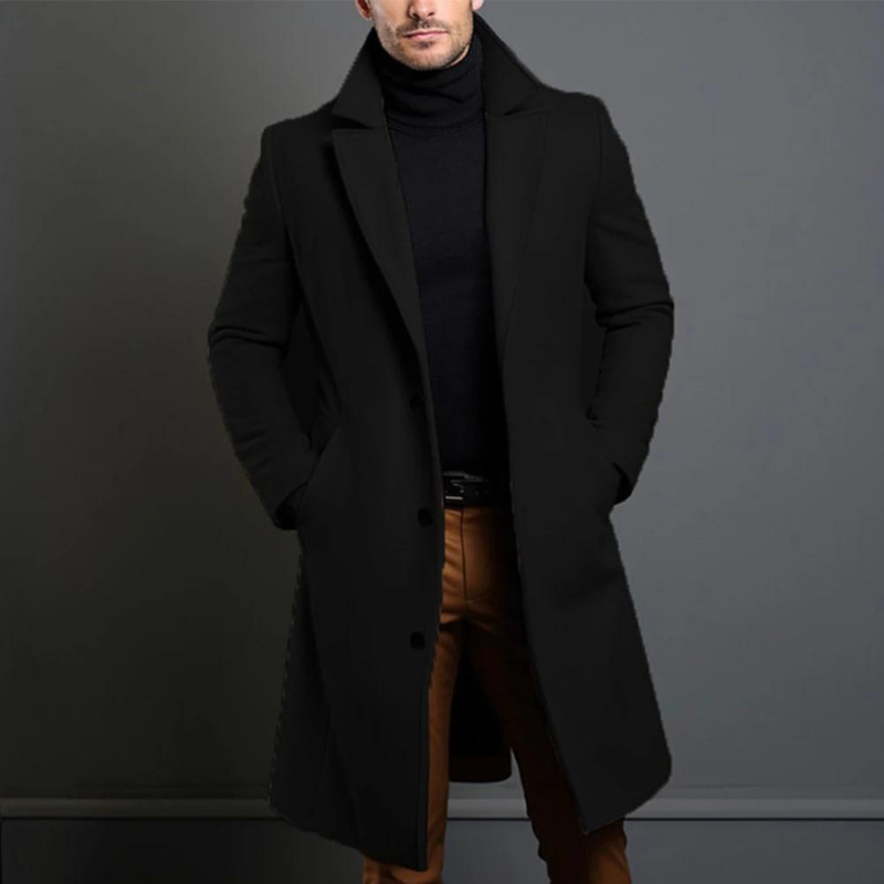Jameson | Classic Long Overcoat with Lapel