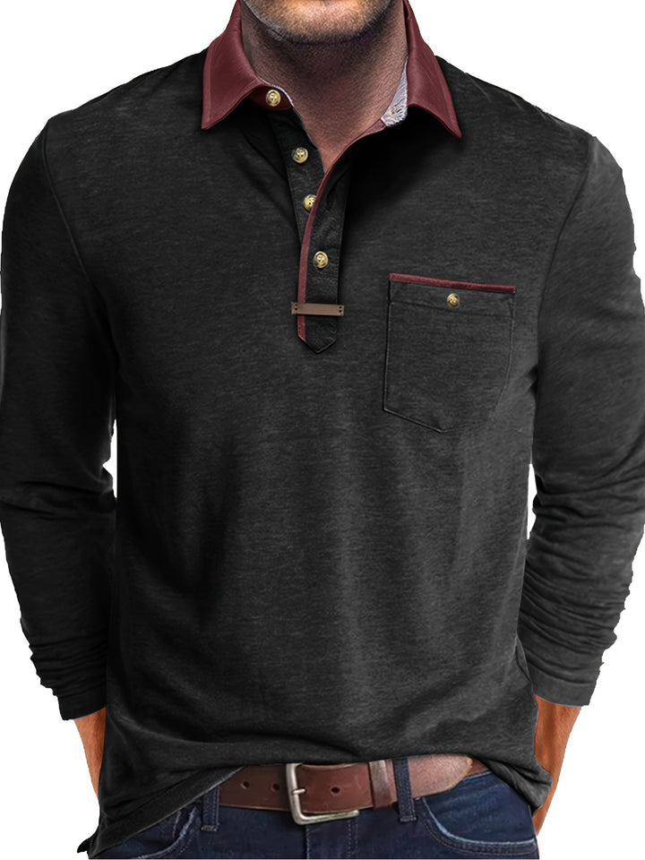 Blake™ | Color-Block Long Sleeve Polo