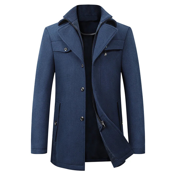 Michael | Men’s Elegant Winter Long Button Overcoat