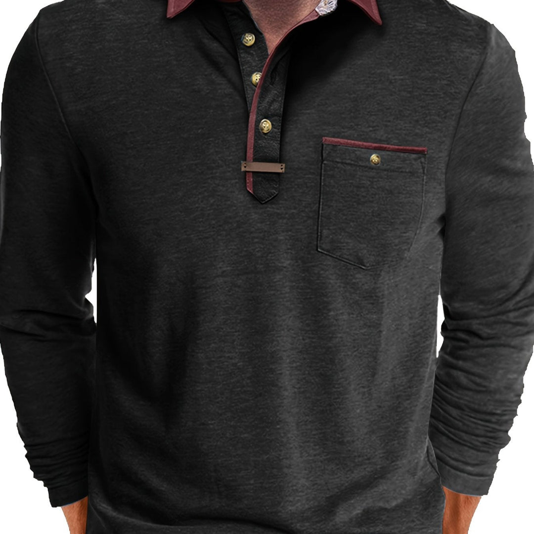 Blake™ | Color-Block Long Sleeve Polo