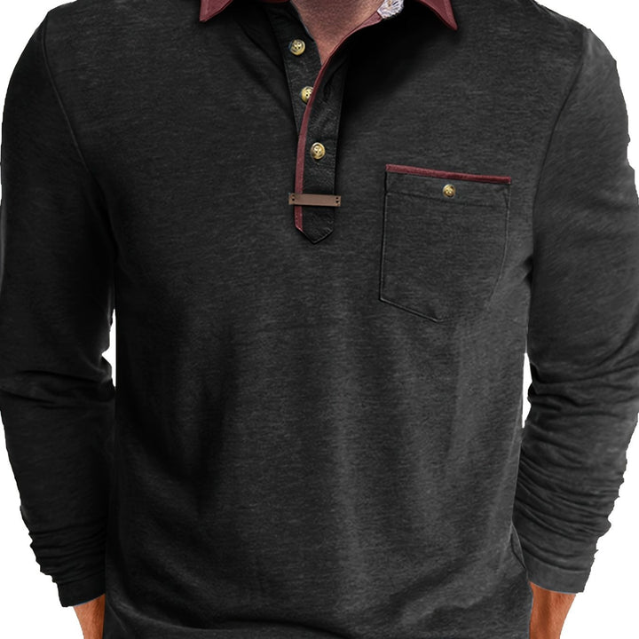 Blake™ | Color-Block Long Sleeve Polo